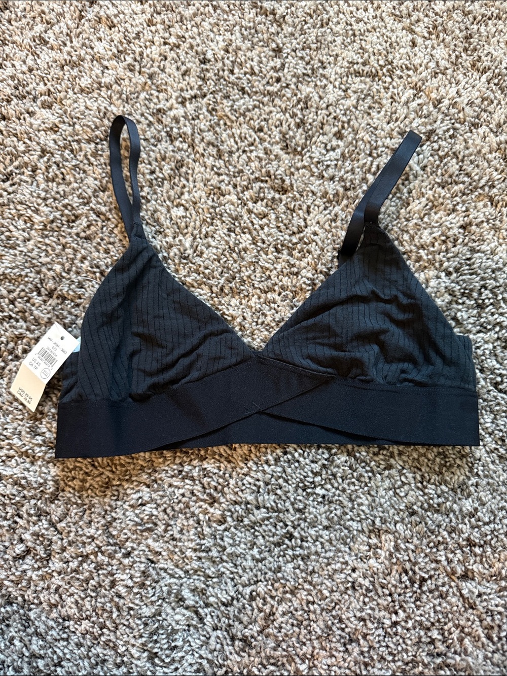 Aerie Black Ribbed Bralette